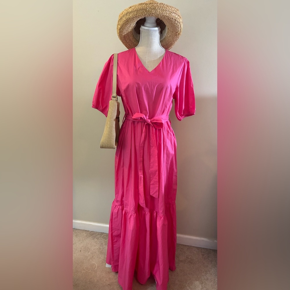 Top it Off tiered maxi dress with removable belt - size large, 12/14 - NWT
